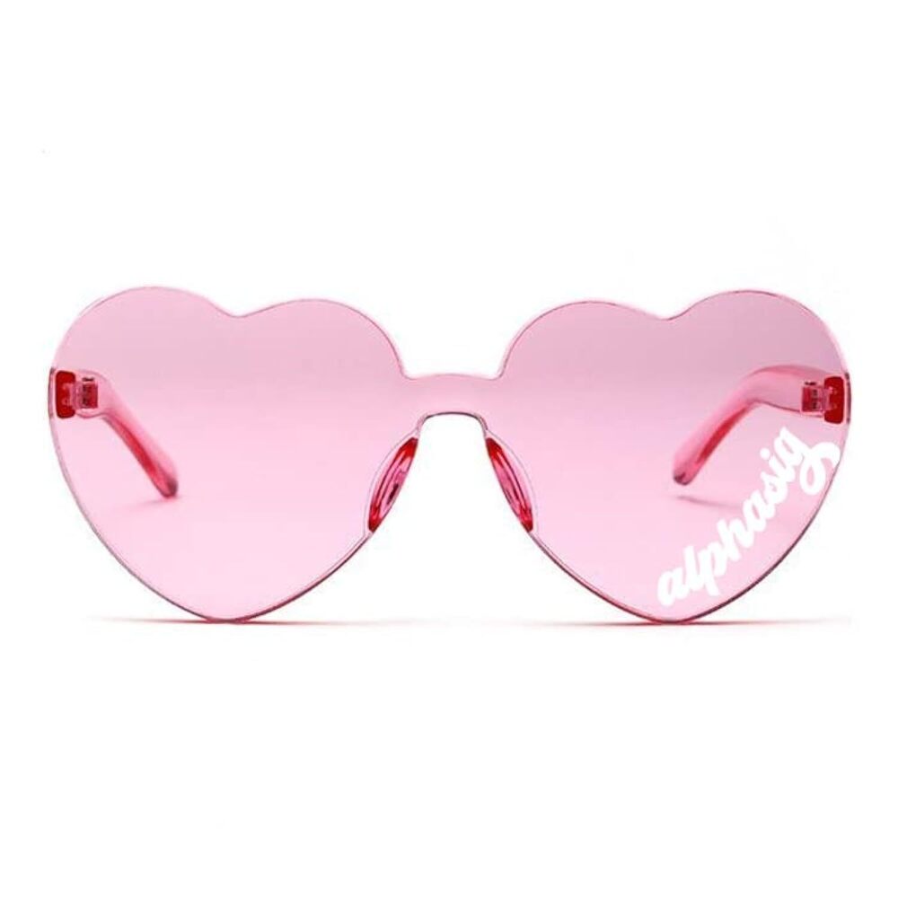 4744 Alpha Sigma Alpha Sunglasses — Heart Shaped Sunglasses printed